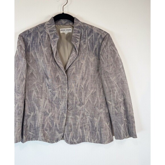 Giorgio Armani Womens Blazer Gray Graphic Print Evening Italian Jacket Size 8 - Picture 5 of 10